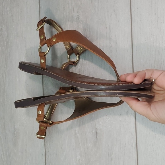 Sam Edelman Womens Greta Hoddle T strap Leather Flats Sandals shoes sz 7M - Picture 6 of 10